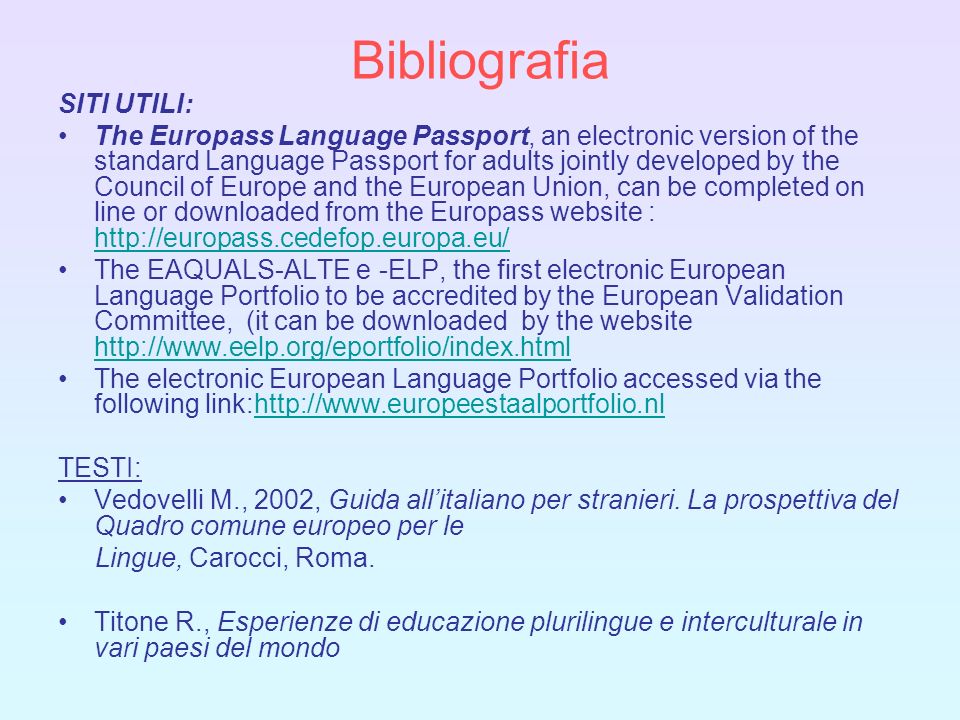 Verso Un Curricolo Plurilingue Il P E L Ppt Scaricare